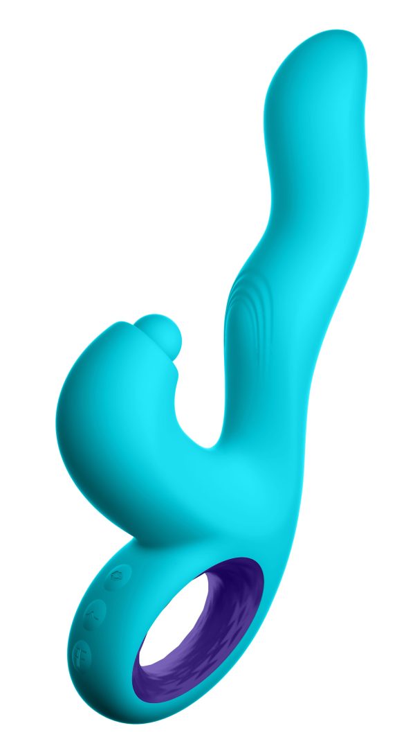 Klio Triple Action Thumping Rabbit Vibrator -  Turquoise