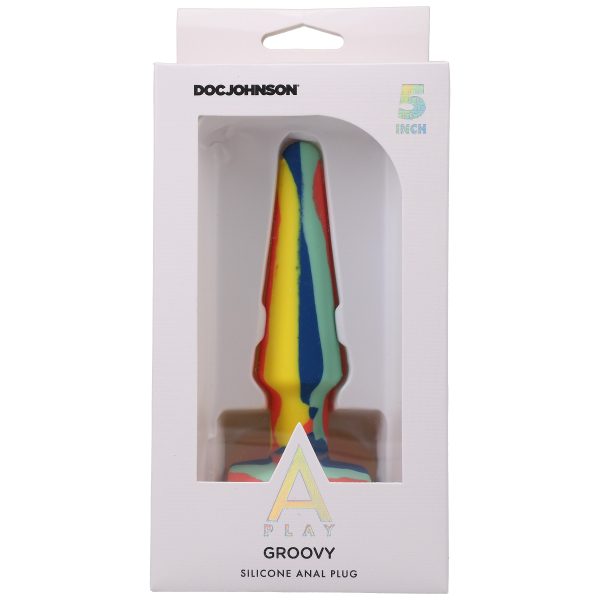 A-Play Groovy Silicone Anal Plug 5 Inch - Sunrise