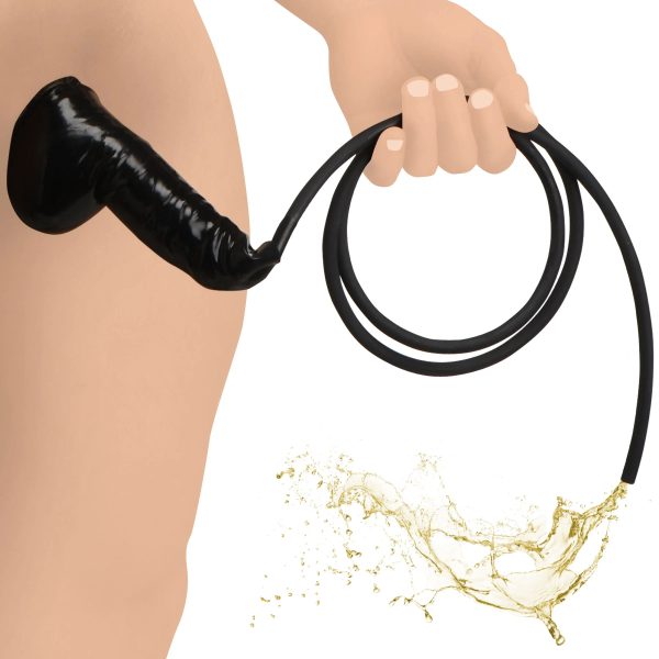 Guzzler Realistic Penis Sheath With Tube - Black