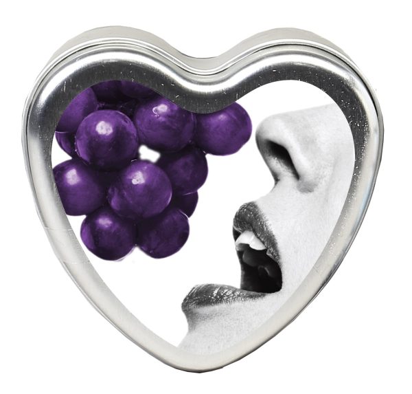 Edible Heart Candle - Grape - 4 Oz.