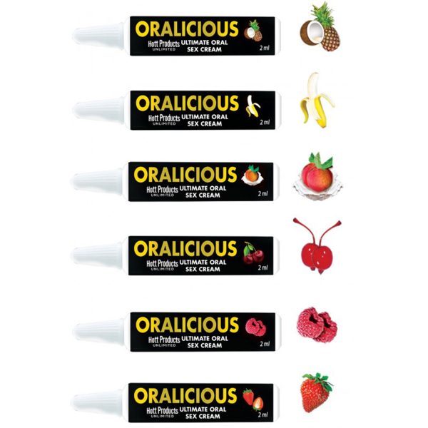 Oralicious Flavored Oral Sex Cream 144pc Display - of 2ml Tubes