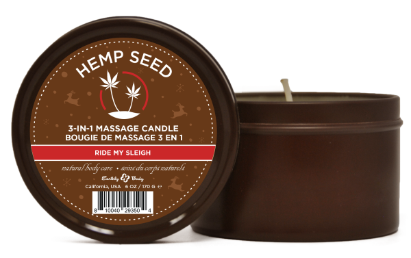 Hemp Seed 3-in-1 Massage Candle Ride My Sleigh  6oz/ 170 G