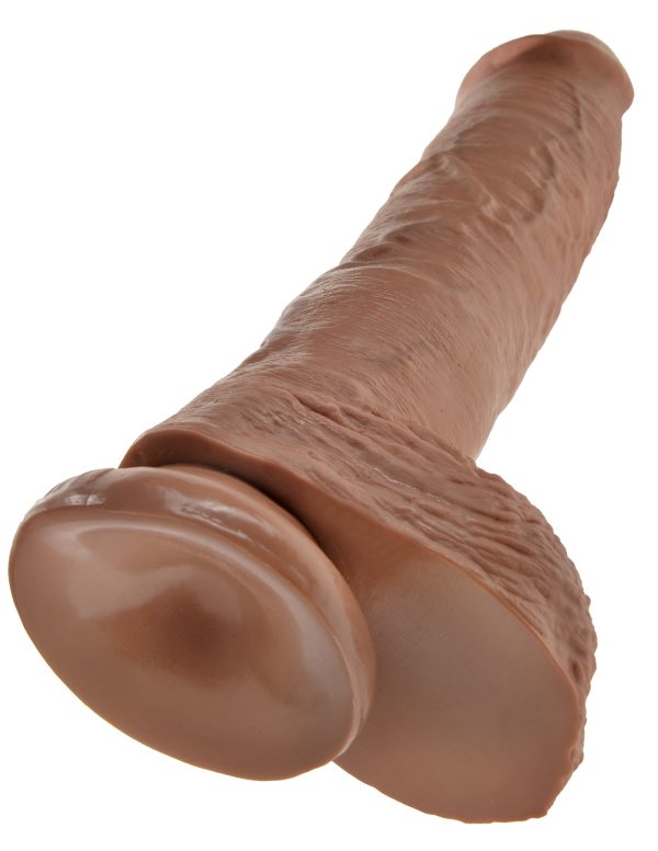 King Cock  10 Inch Cock With Balls  - Tan