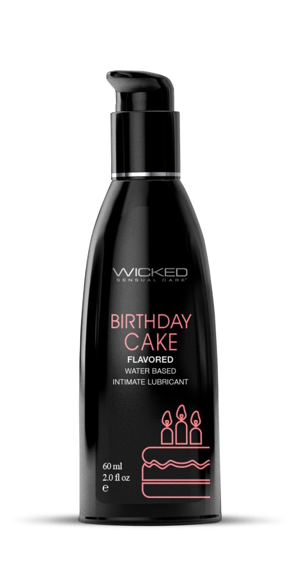 Aqua Birthday Cake Flavored Water Based Intimate  Lubricant - 2 Fl. Oz.