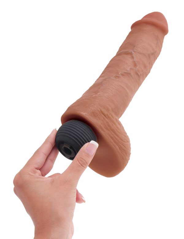 King Cock 8 Inch Squirting Cock With Balls -Tan