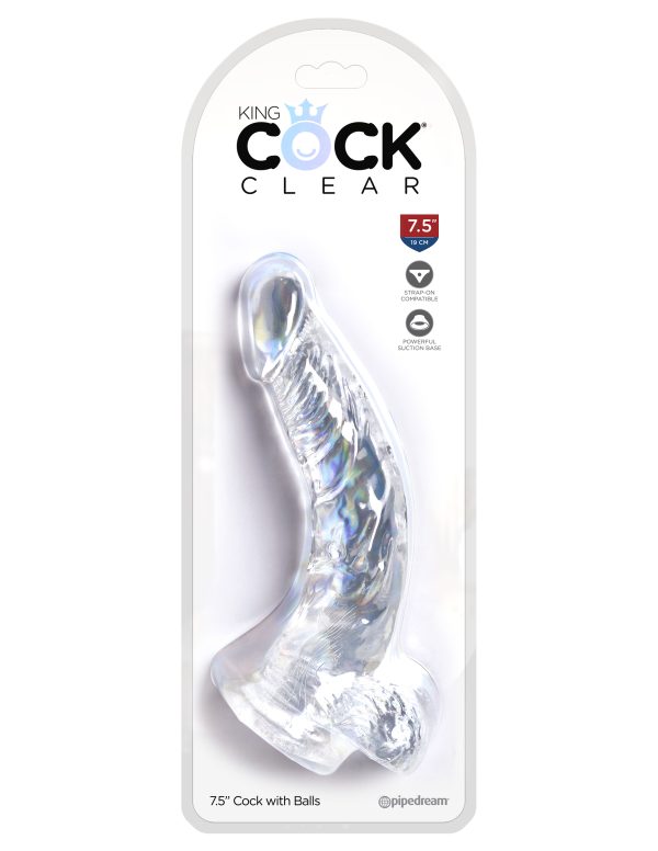 King Cock Clear 7.5 Inch Cock With Balls