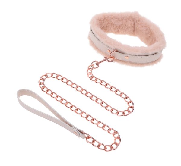 Peaches N Creame Fur Collar and Leash - Pink