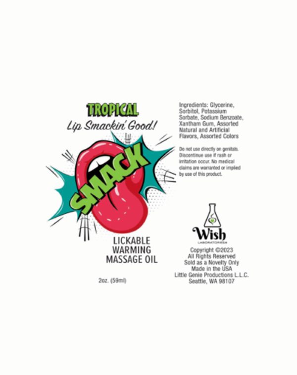 Smack Warming and Lickable Massage Oil - Tropical 2 Oz