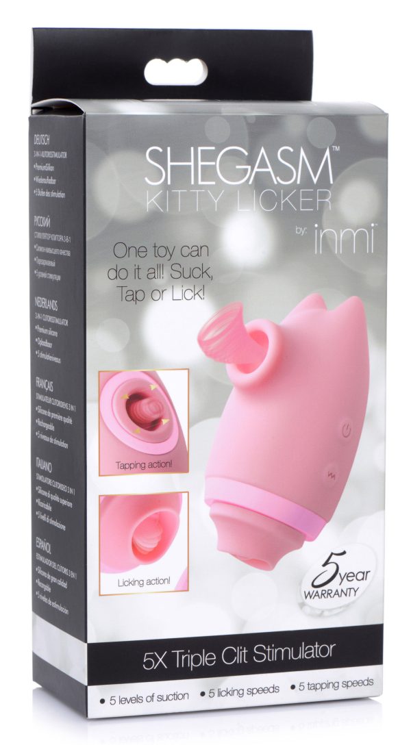 Shegasm Kitty Licker 5x Triple Clit Stimulator - Pink