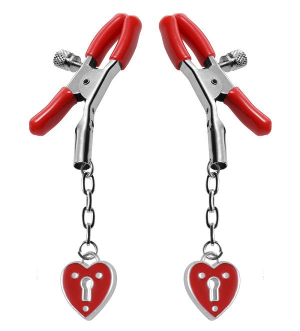 Charmed Heart Padlock Nipple Clamps