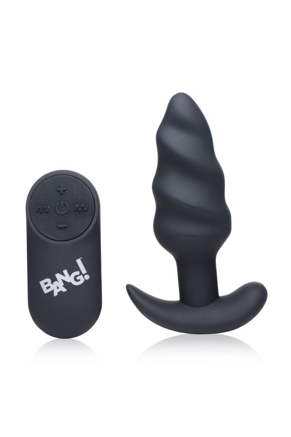 21x Silicone Swirl Plug With Remote -Black