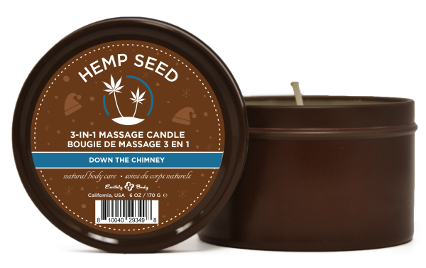 Hemp Seed 3-in-1 Massage Candle Down the Chimney  6oz/ 170 G