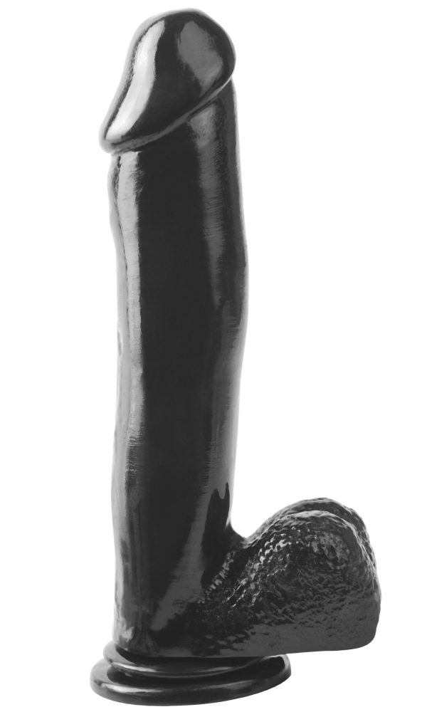 Basix Rubber Works 12 Inch Dong With Suction Cup - Black