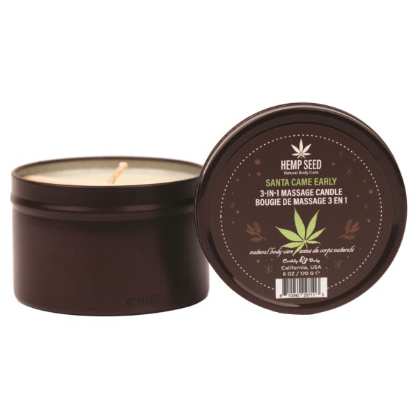 Hemp Seed 3 in 1 Massage Candle Santa Came Early - 6oz