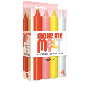 The 9's Make Me Melt Sensual Warm-Drip Candles 4 Pack - Pastel