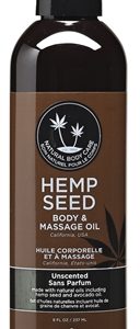 Hemp Seed Massage and Body Oil - Unscented - 8 Fl. Oz./ 237ml